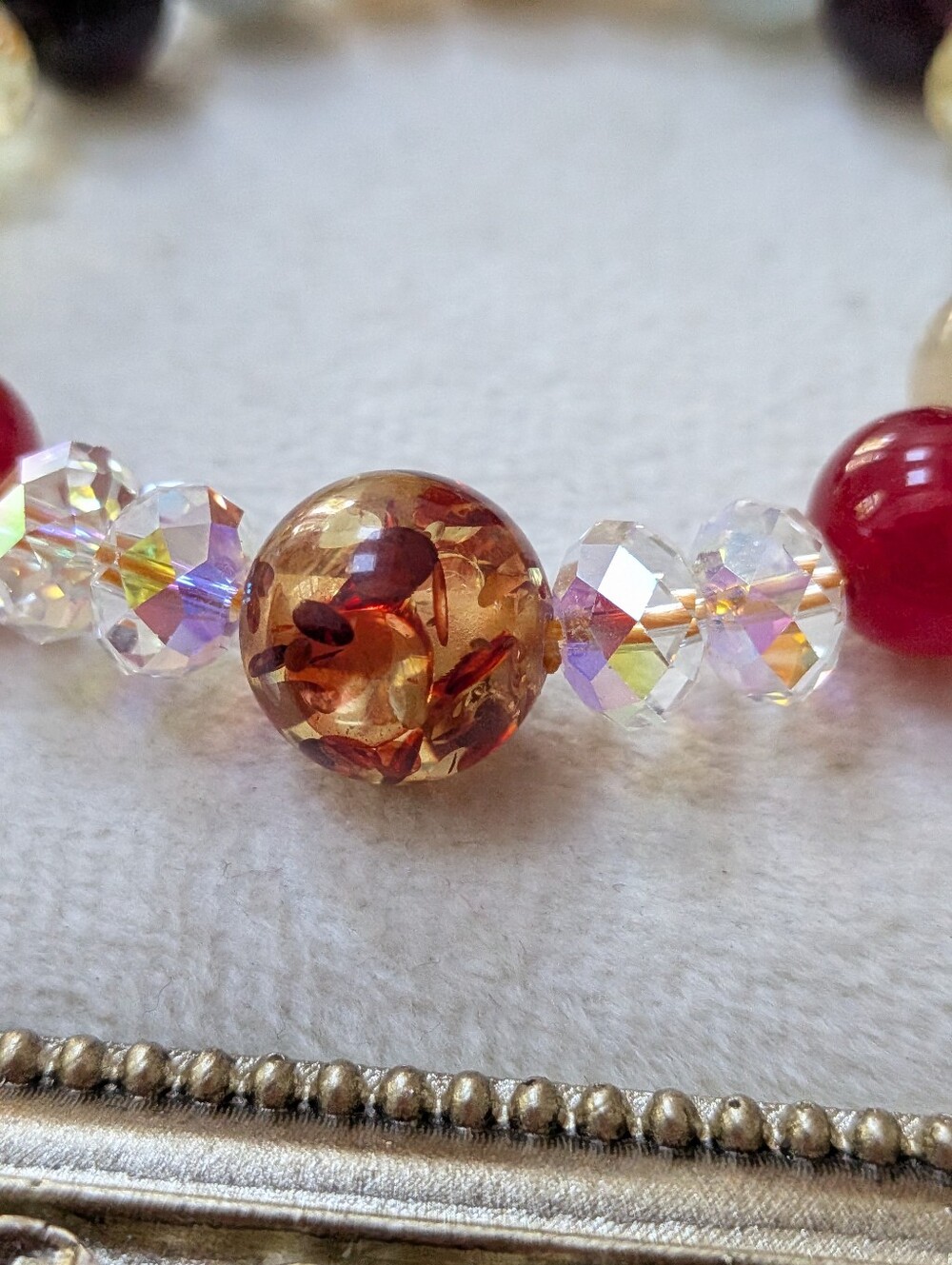Multicolor Artisan Glass Stretch Bracelet - Picture 2 of 6